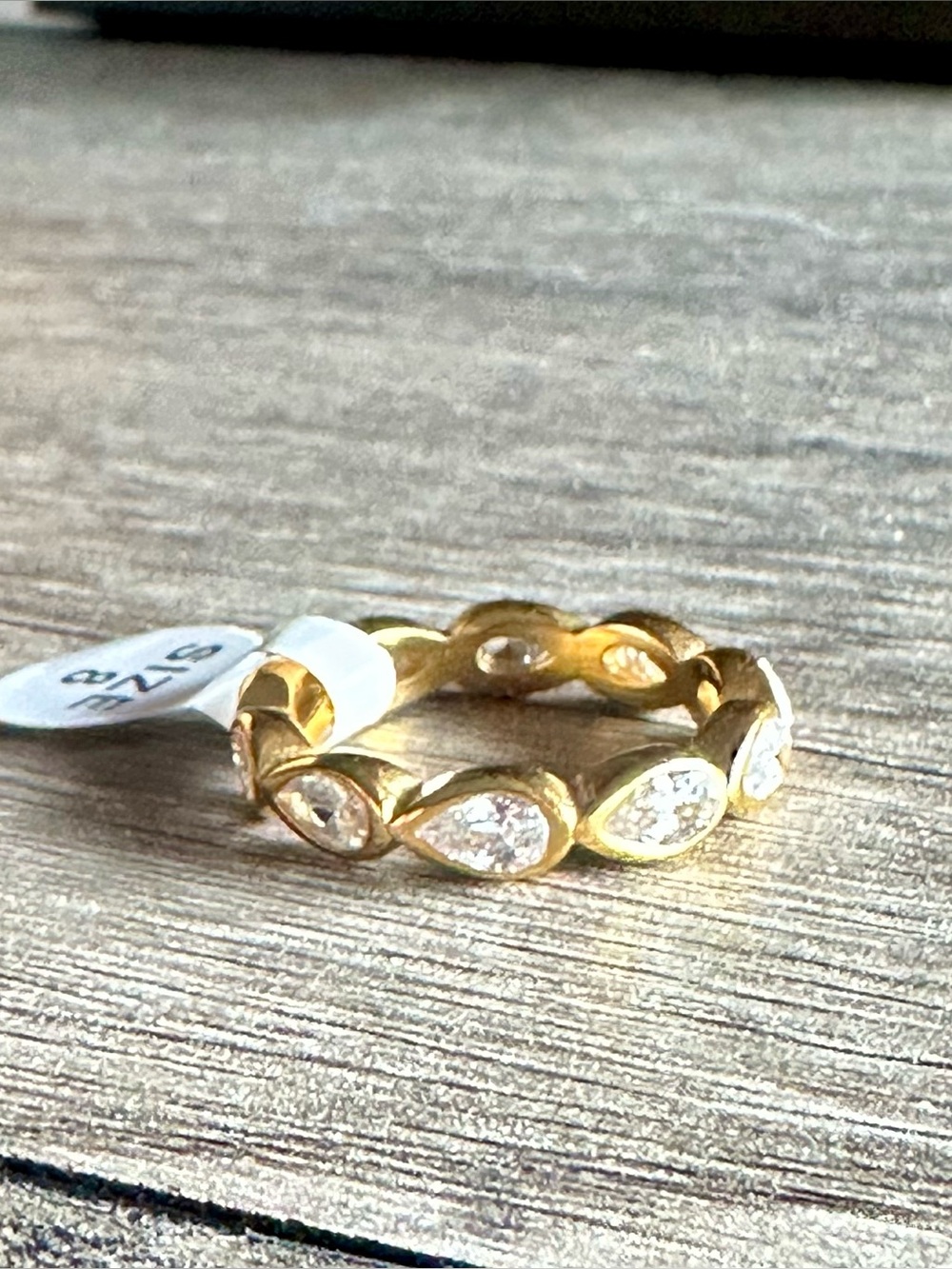 Bezel-Set Pear CZ Stone Eternity Band